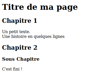 affichage de la page html